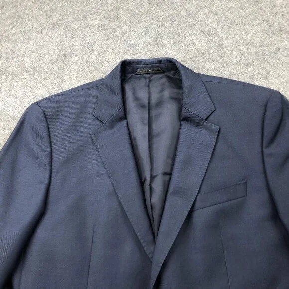 Hugo Boss Blazer Mens 38S Navy Virgin Wool Two Button Suit Jacket Sport Coat